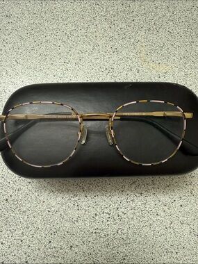Blossom Gold Frame Women's Glasses with Pink Trim